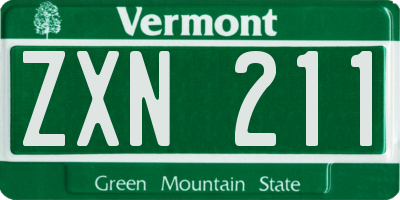 VT license plate ZXN211