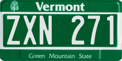VT license plate ZXN271
