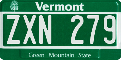 VT license plate ZXN279