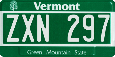 VT license plate ZXN297