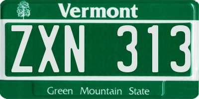 VT license plate ZXN313