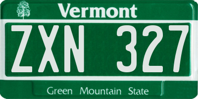 VT license plate ZXN327