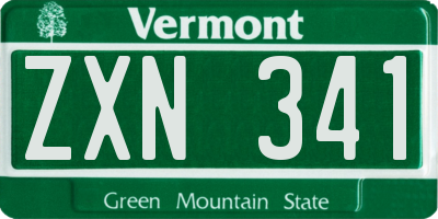 VT license plate ZXN341