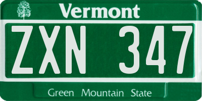 VT license plate ZXN347