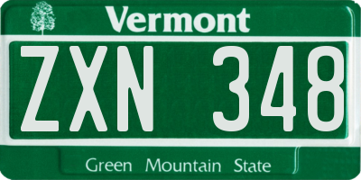 VT license plate ZXN348