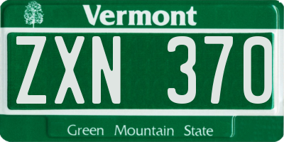 VT license plate ZXN370