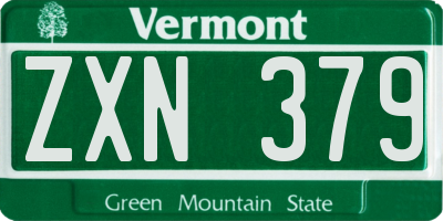 VT license plate ZXN379