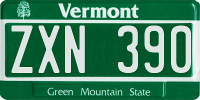 VT license plate ZXN390