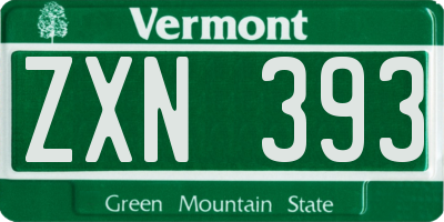 VT license plate ZXN393