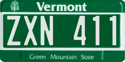 VT license plate ZXN411