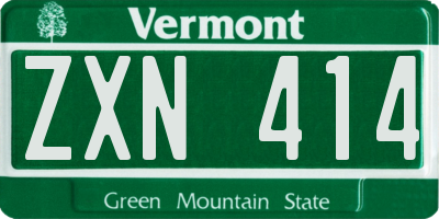 VT license plate ZXN414