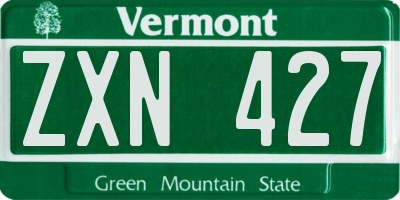 VT license plate ZXN427