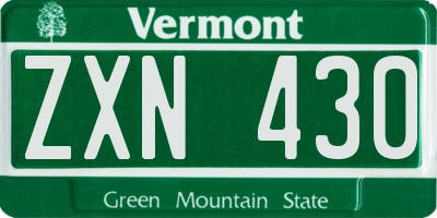 VT license plate ZXN430