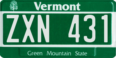 VT license plate ZXN431