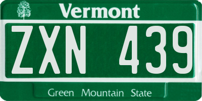 VT license plate ZXN439