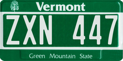 VT license plate ZXN447