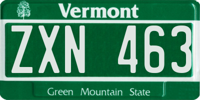 VT license plate ZXN463