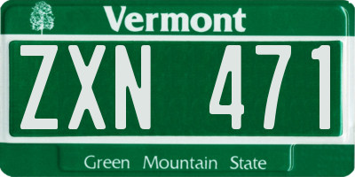 VT license plate ZXN471