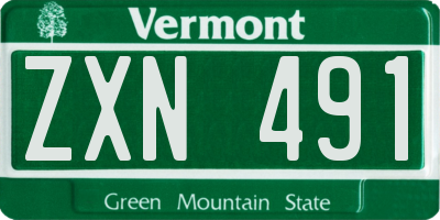 VT license plate ZXN491