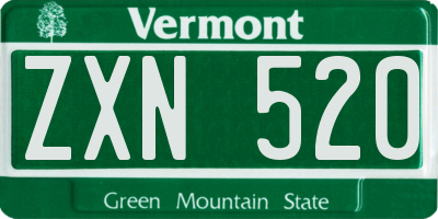 VT license plate ZXN520