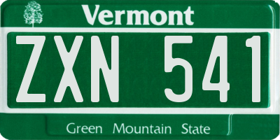 VT license plate ZXN541