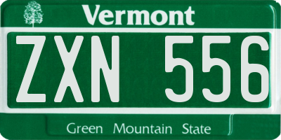 VT license plate ZXN556