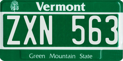 VT license plate ZXN563