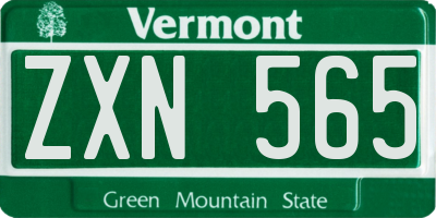 VT license plate ZXN565