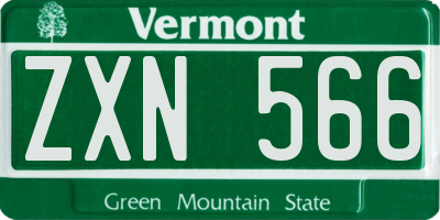 VT license plate ZXN566