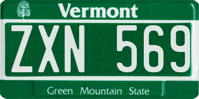 VT license plate ZXN569