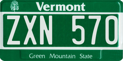 VT license plate ZXN570