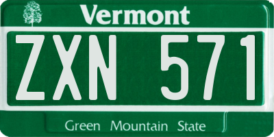 VT license plate ZXN571