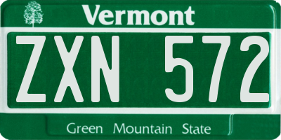 VT license plate ZXN572