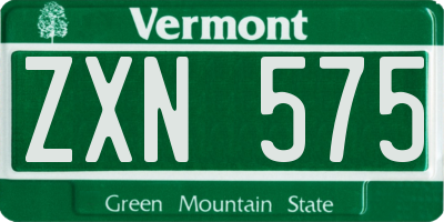 VT license plate ZXN575
