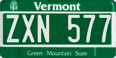 VT license plate ZXN577