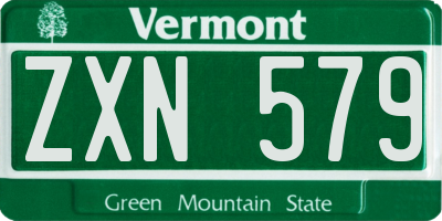 VT license plate ZXN579