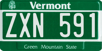 VT license plate ZXN591