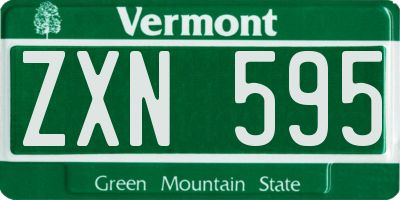 VT license plate ZXN595