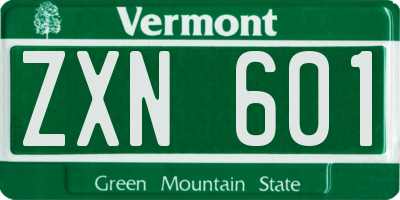 VT license plate ZXN601
