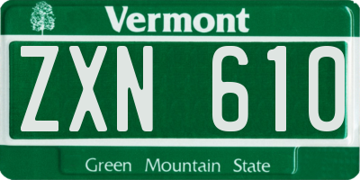 VT license plate ZXN610