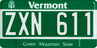 VT license plate ZXN611