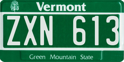 VT license plate ZXN613