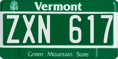 VT license plate ZXN617