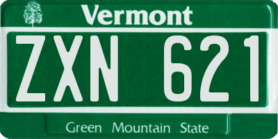 VT license plate ZXN621