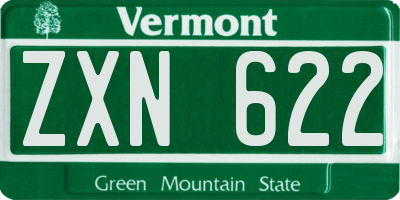 VT license plate ZXN622