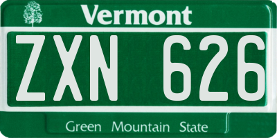 VT license plate ZXN626