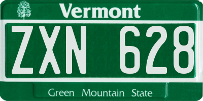 VT license plate ZXN628