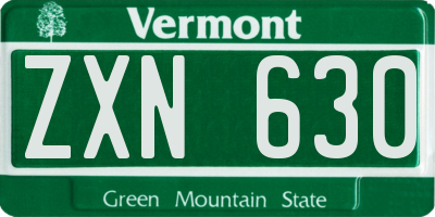 VT license plate ZXN630