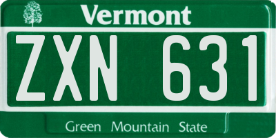 VT license plate ZXN631