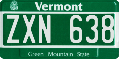 VT license plate ZXN638